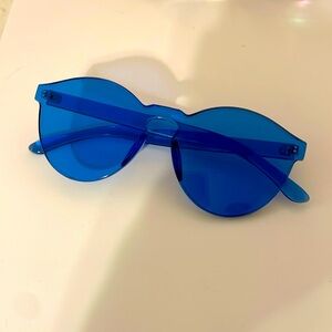 BLUE Frameless Acrylic Sunglasses